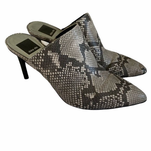 Shoes - DOLCE VITA snakeskin Cinda Heeled Mules
